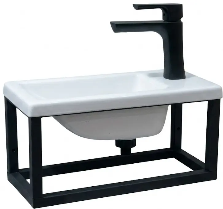 Тумба с раковиной KABINKA.KZ Bergerplast, 39.5x21.5x21.5 см, черный, белый