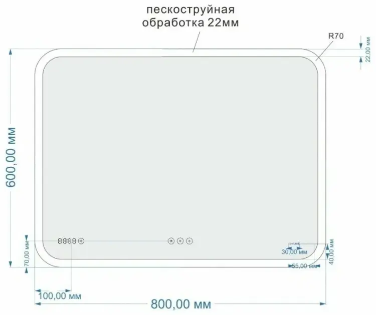 Умное зеркало настенное Cersanit 80x60 см купить,210100