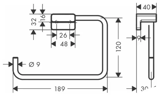 Hansgrohe держатель 41754140 1 шт, металл