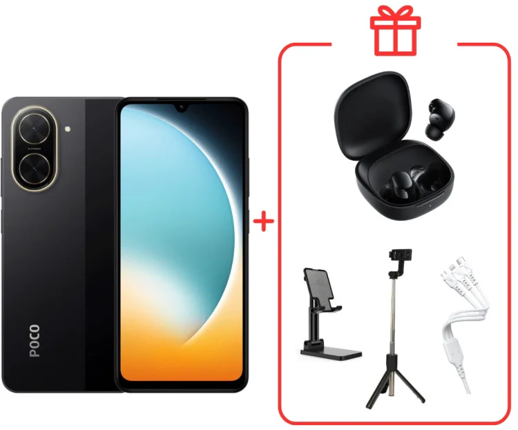 Смартфон Xiaomi Poco C71 4/128GB Black + подарок купить,NaN