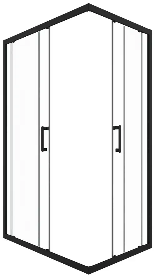 Душевое ограждение KABINKA.KZ двухстенное Фикс-Блэк, 800х2070 мм