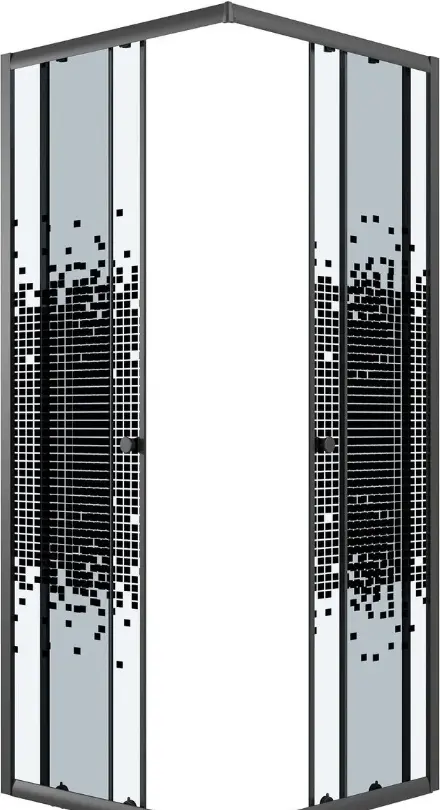 Душевое ограждение KABINKA.KZ двухстенное NG-1010-14QBLACK, 1000х1900 мм