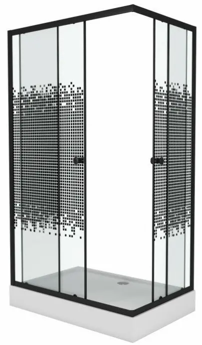Душевое ограждение Niagara двухстенное NG-012-14Q BLACK, 1200х1950 мм купить,NaN