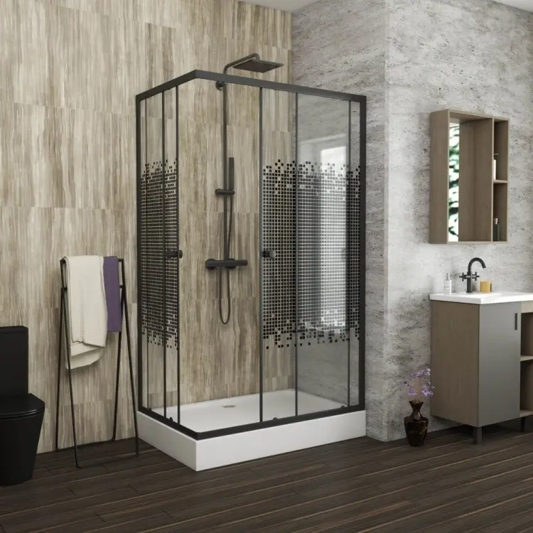 Душевое ограждение Niagara двухстенное NG-012-14Q BLACK, 1200х1950 мм купить,NaN