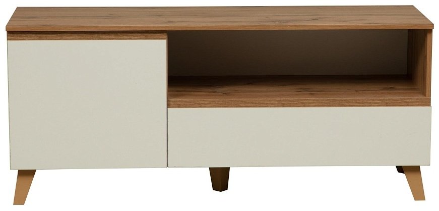 ТВ-тумба напольная Седьмое небо Авалон , 135x58x41 см, белый, коричневый