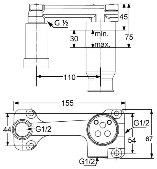 KLUDI скрытая часть смесителя для раковины Bozz 38243