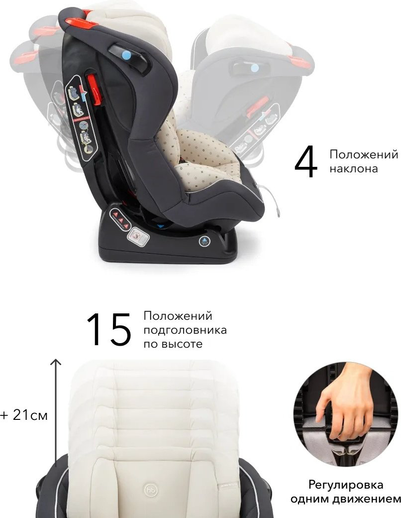 Happy baby Passenger V2 0/1/2 (до 25 кг) серый купить,NaN