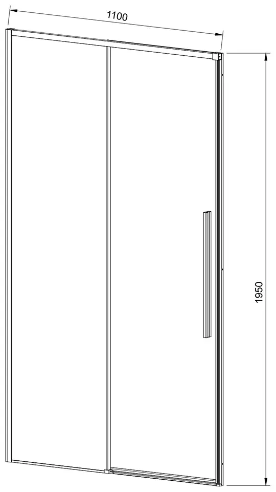 Душевое ограждение KABINKA.KZ одностенное Slim-N VDS-4SN110CGB, 1100х1950 мм