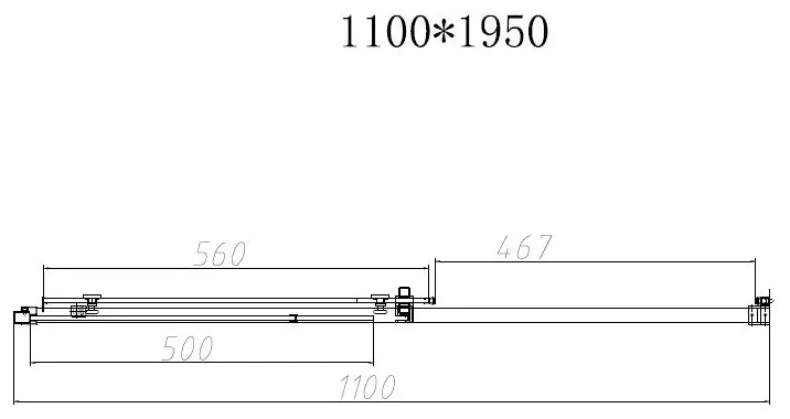 Душевое ограждение KABINKA.KZ одностенное Slim-N VDS-4SN110CGB, 1100х1950 мм