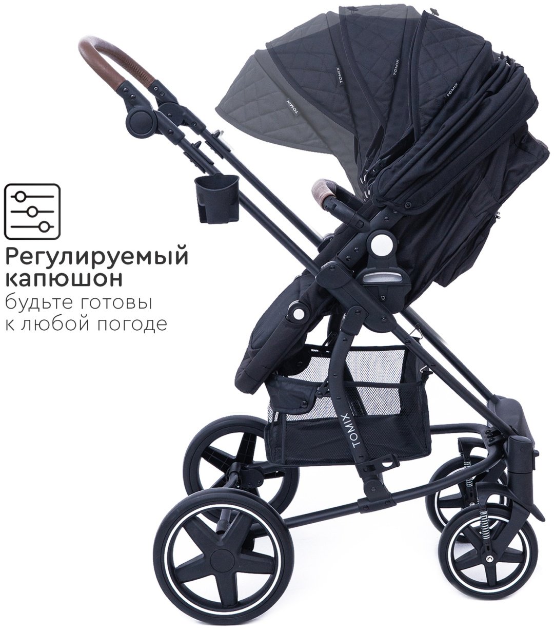 Коляска-трансформер 2 в 1 TOMIX Emily, черный купить,0