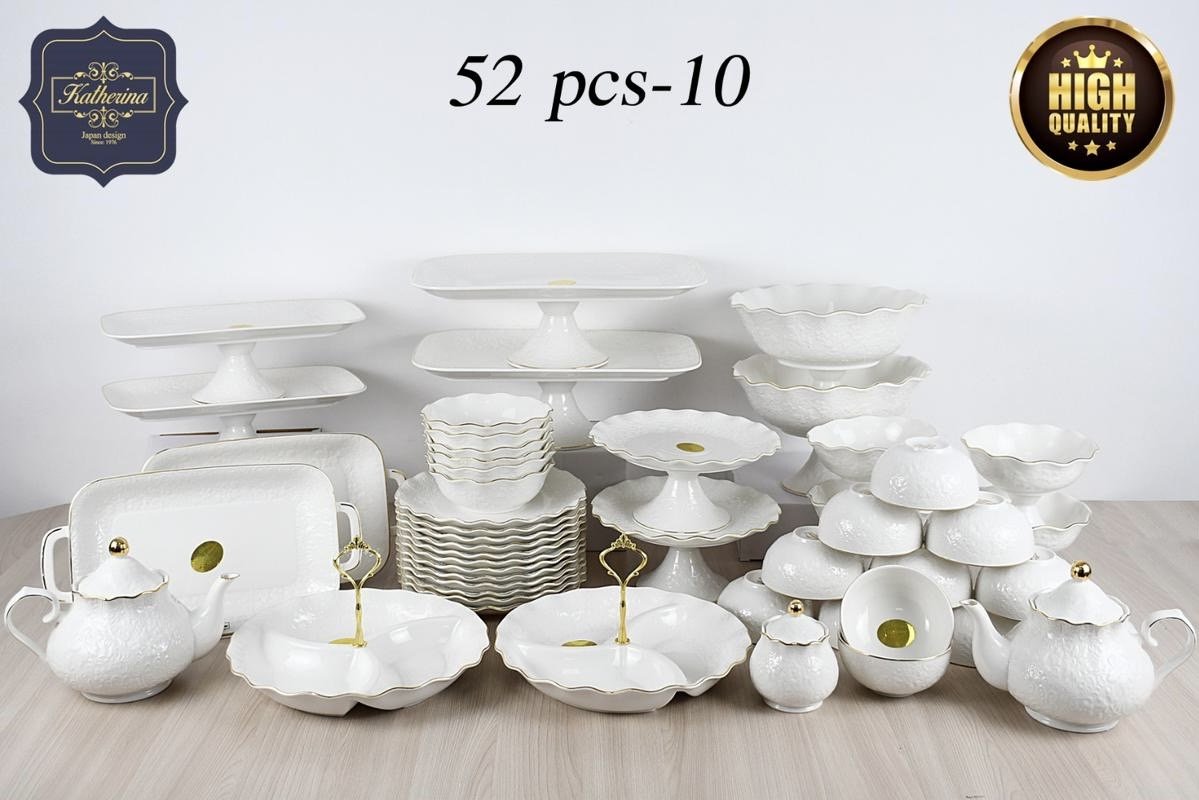 Сервиз на 12 персон Katherina , предметов: 52, чайно-столовый, костяной фарфор