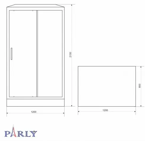 Душевая кабина KABINKA.KZ BETT B120, 215х80 см, низкий поддон