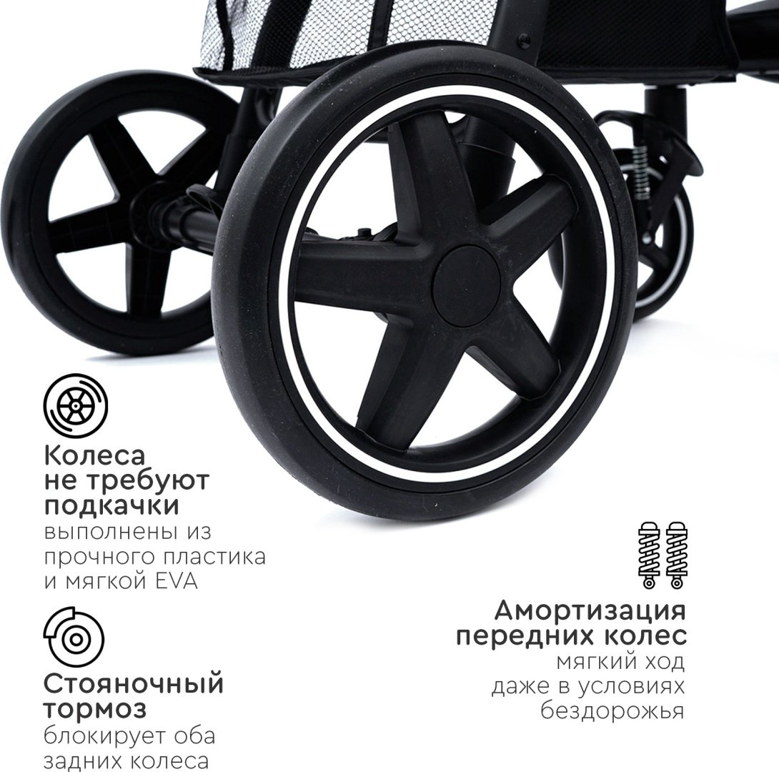 Коляска-трансформер 2 в 1 TOMIX Emily, черно-зеленый купить,NaN