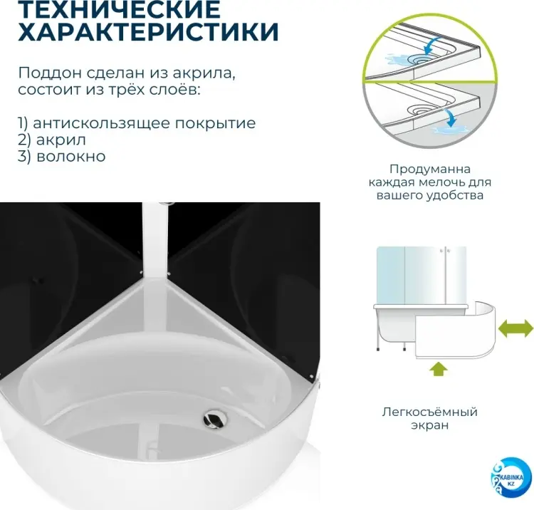 Душевая кабина Domani-Spa Simple v1.2 с крышей, 90х90 см, низкий поддон