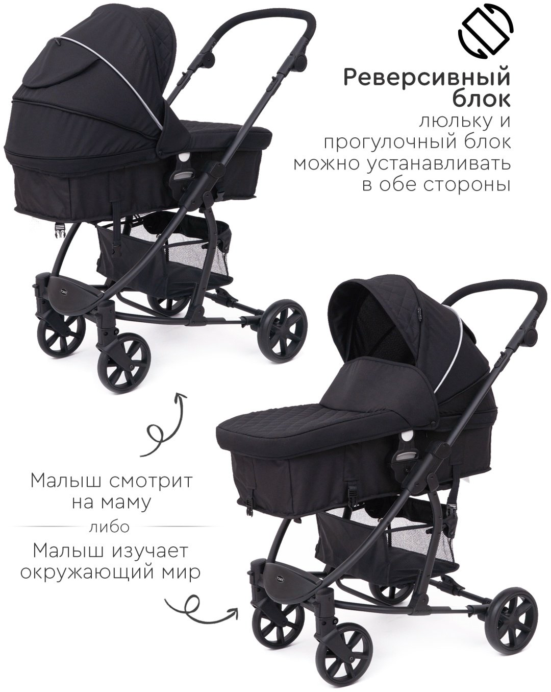 Коляска трансформер TOMIX Sandy, черный купить,NaN
