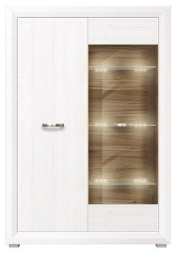 Шкаф-витрина Гербор Маркус 018 REG 1W1D белый купить,NaN