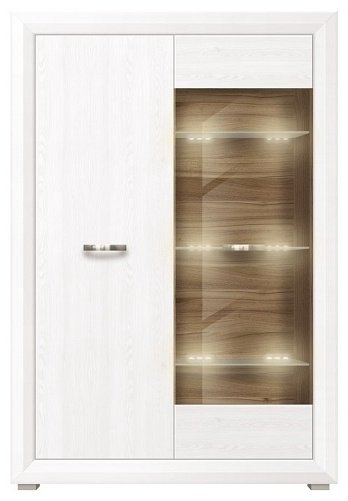 Шкаф-витрина Гербор Маркус 018 REG 1W1D белый купить,NaN