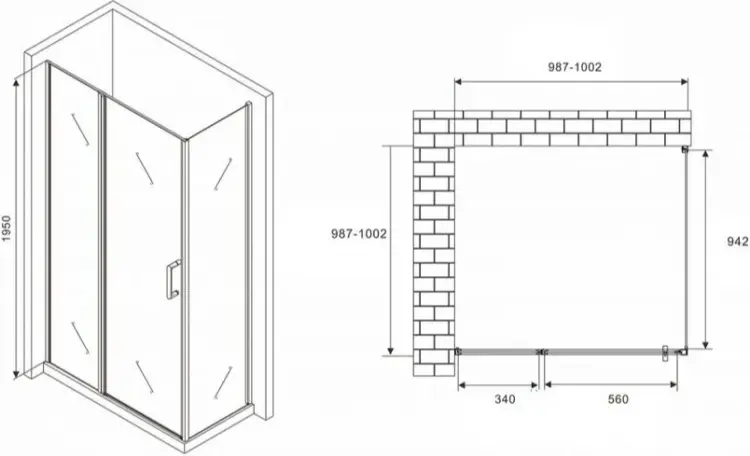 Душевое ограждение Abber двухстенное Sonnenstrand AG04100BS-S100B, 1000х1000х1950 мм купить,NaN