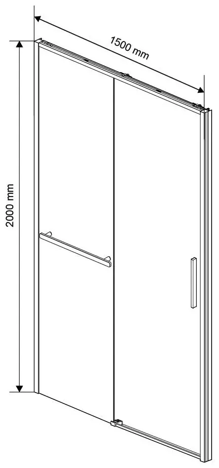 Душевое ограждение KABINKA.KZ одностенное Slim Soft VDS-1SS150CLG, 1500х2000 мм