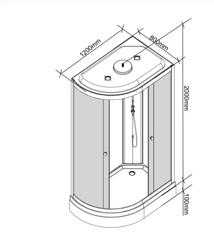 Душевая кабина Parly EC1231L, 2100х120 см, низкий поддон купить,NaN