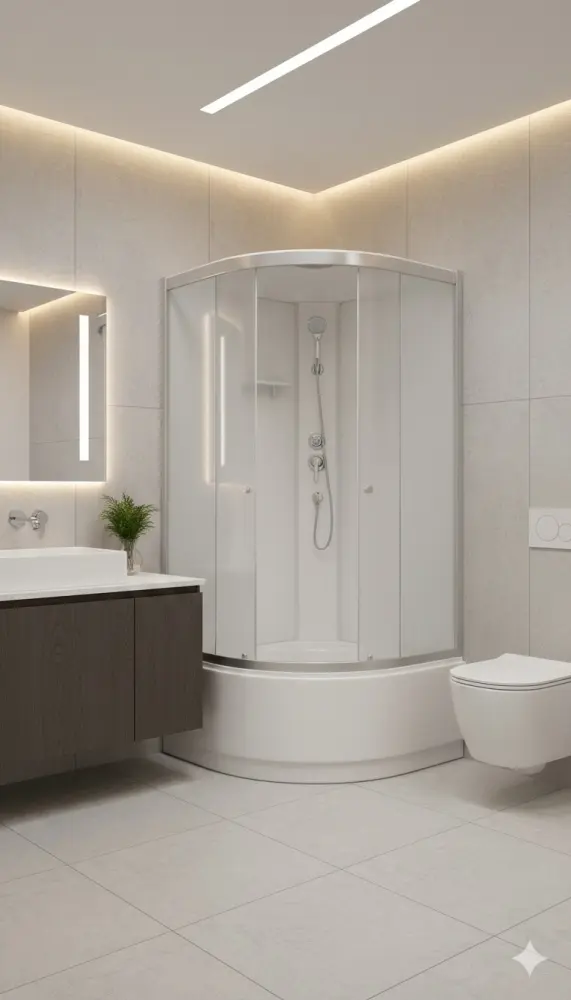 Душевая кабина KABINKA.KZ BETT921, 215х90 см, высокий поддон