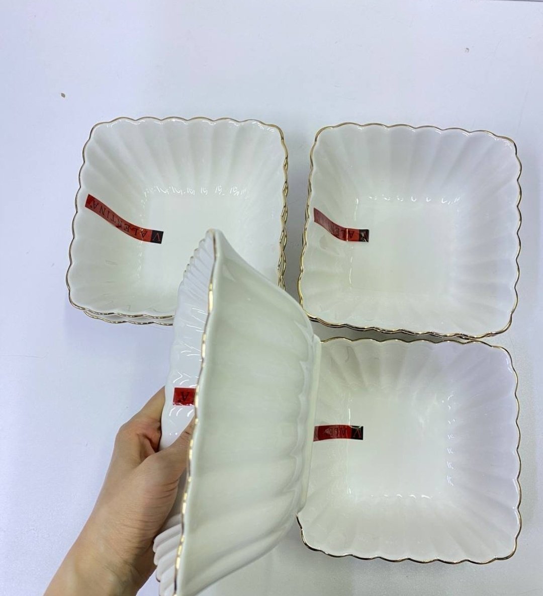 Салатник Valentina 6 шт, стеклокерамика, 6х6 см купить,0
