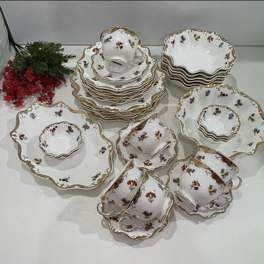 Сервиз на 6 персон ELLA Цветы, предметов: 32, чайно-столовый, керамика - ForteMarket Сервиз на 6 персон ELLA Цветы, предметов: 32, чайно-столовый, керамика купить,0