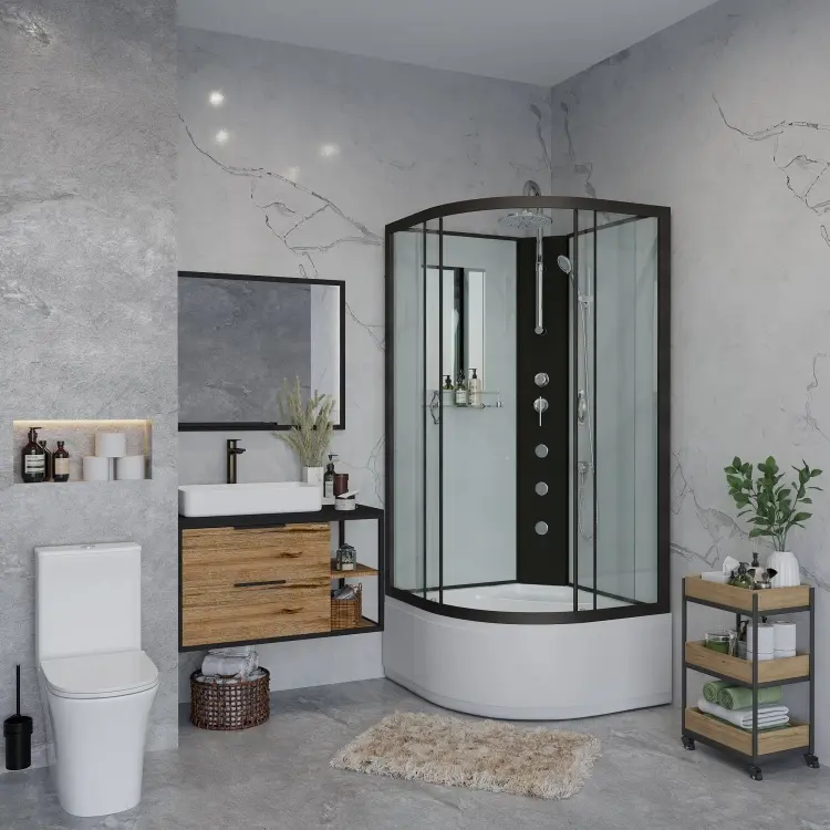 Душевая кабина Niagara NG-6707-14BKTG, 210х80 см, высокий поддон купить,NaN