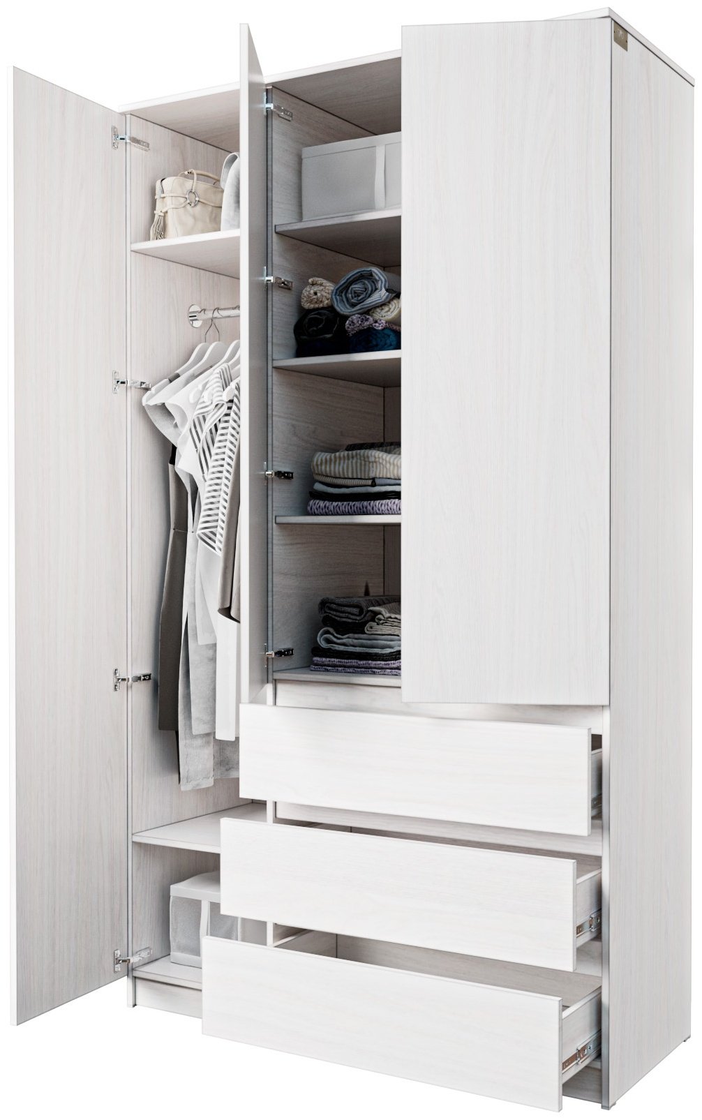 Распашной шкаф Мебель Азии Мори МШ 1200.1, 120x210х50 см, светло серый - ForteMarket Распашной шкаф Мебель Азии Мори МШ 1200.1, 120x210х50 см, светло серый купить,0