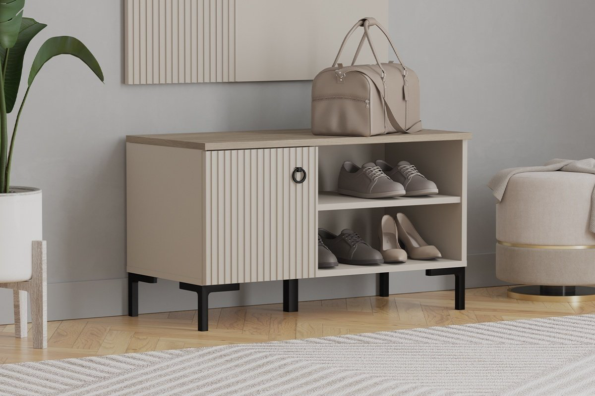 Тумба для обуви BRW Брест 85x41x49см серый купить,NaN
