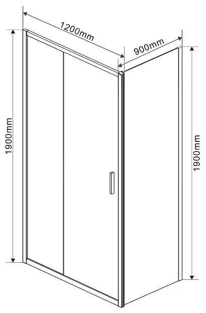 Душевое ограждение KABINKA.KZ двухстенное VSR-1G9012CGB, 1200х1900 мм купить,NaN