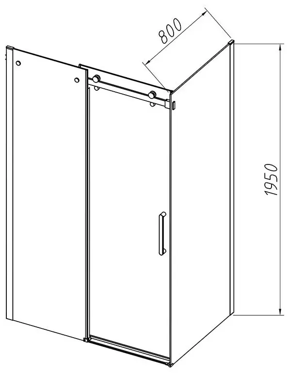 Душевое ограждение KABINKA.KZ двухстенное Como-N VSR-4CN8016CGB, 800х1950 мм купить,NaN