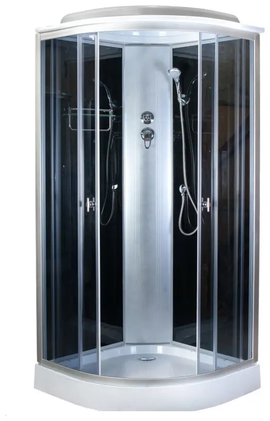Душевая кабина Aquapulse 4022D grey black, 220х90 см, низкий поддон