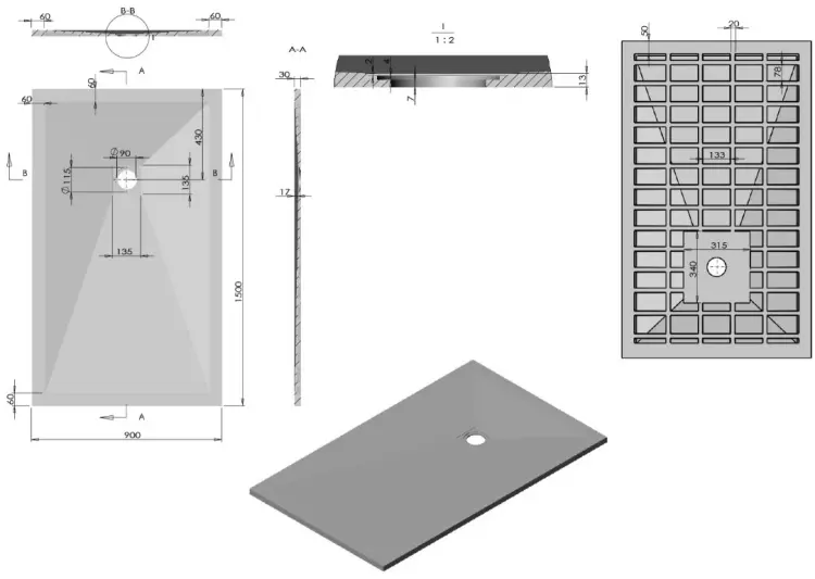 Душевой поддон KABINKA.KZ VST-4SR9015W 150x90 низкий купить,NaN