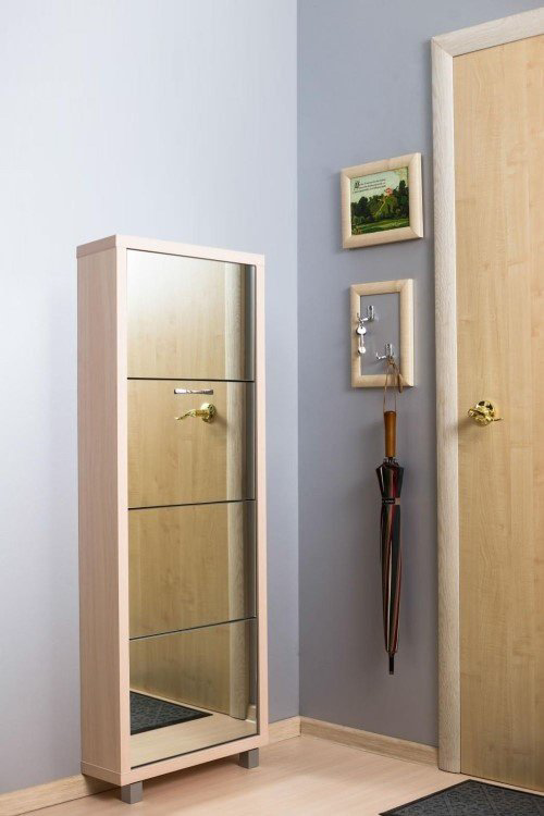 Тумба для обуви Айрон 55x19x141см бежевый купить,NaN