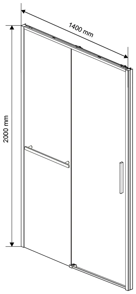 Душевое ограждение KABINKA.KZ одностенное Slim Soft VDS-1SS140CLG, 1400х2000 мм