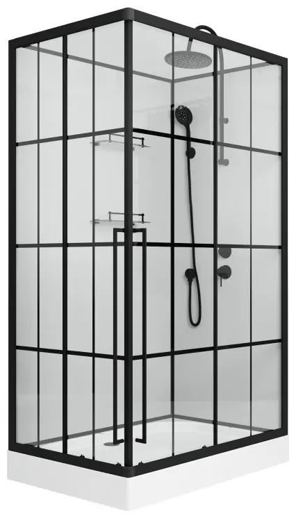 Душевая кабина Niagara Standart ST100/80/15QR/KL/BKT, 225х100 см, низкий поддон