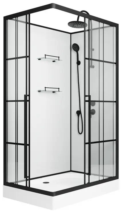 Душевая кабина Niagara Standart ST100/80/15QR/KL/BKT, 225х100 см, низкий поддон