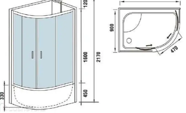 Душевая кабина KABINKA.KZ WW500 HALLE 1201 L, 217х120 см, высокий поддон