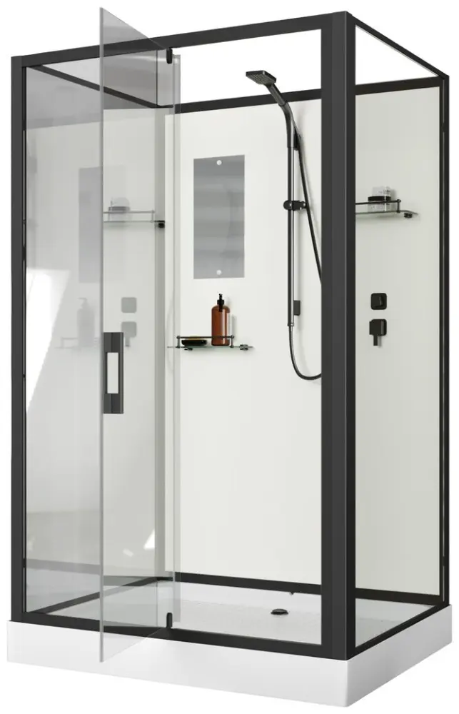 Душевая кабина KABINKA.KZ ST120/90/15Q/BL/BK, 220х90 см, низкий поддон купить,NaN