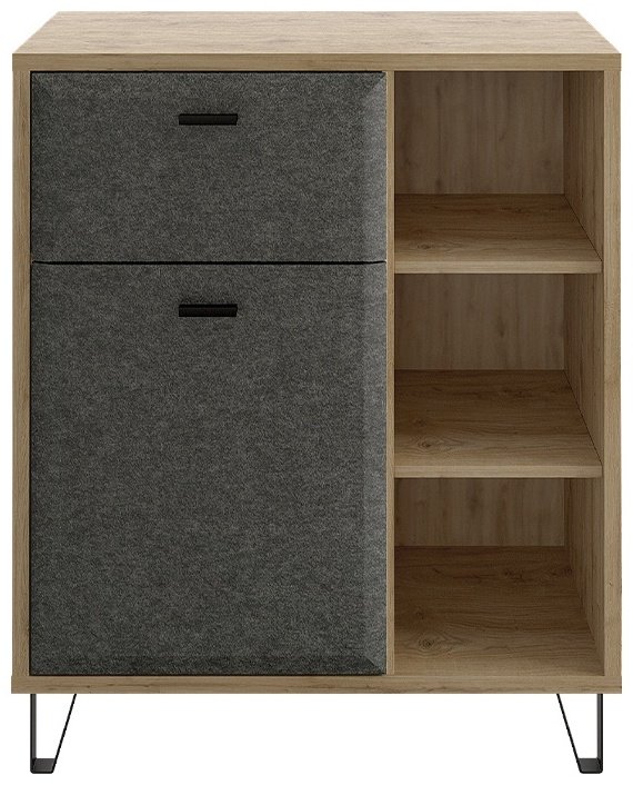 Комод BRW Брест Грэйс 00032799, 79x42x94.5 см, черный, коричневый