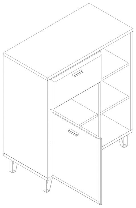 Комод BRW Брест Грэйс 00032799, 79x42x94.5 см, черный, коричневый купить,0