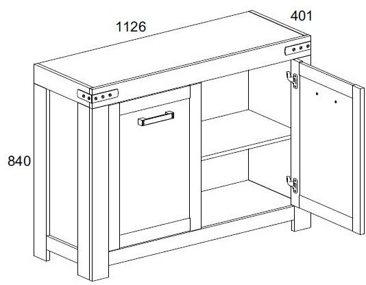 Комод Мортиз Тумба 2D, 113x40x84 см, коричневый - ForteMarket Комод Мортиз Тумба 2D, 113x40x84 см, коричневый купить,0