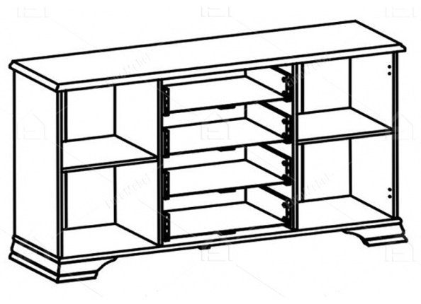 BRW Кентаки KOM2D4S, 154.5x44.5x90.5 см, белый купить,0