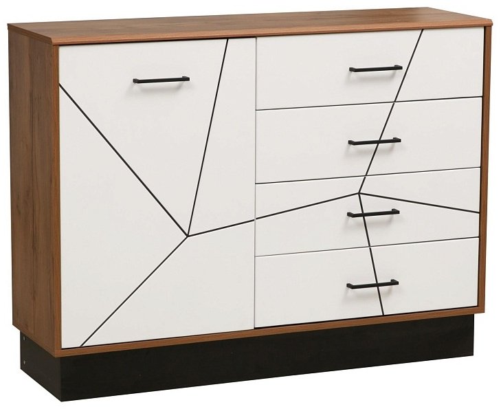 Комод Седьмое небо Гамма, 120x36x91 см, белый, коричневый