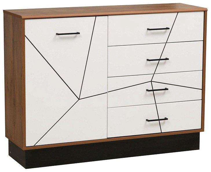 Комод Седьмое небо Гамма, 120x36x91 см, белый, коричневый купить,NaN