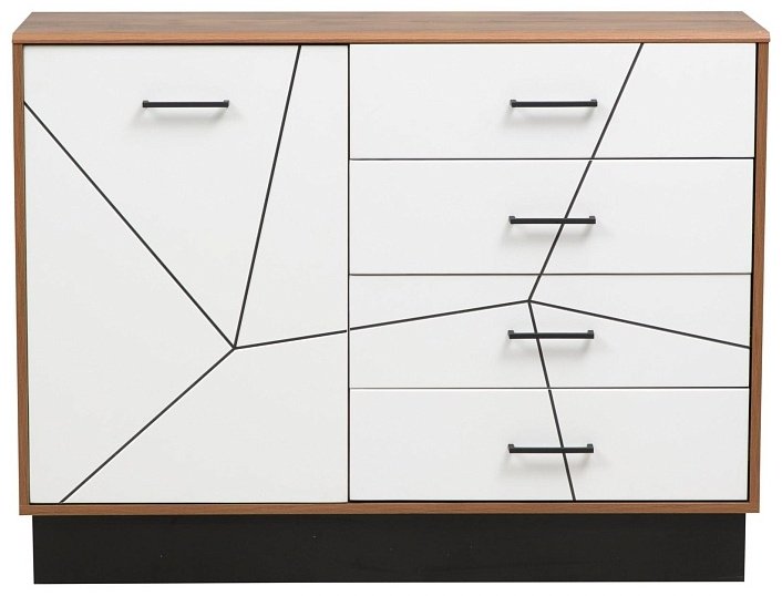 Комод Седьмое небо Гамма, 120x36x91 см, белый, коричневый купить,0