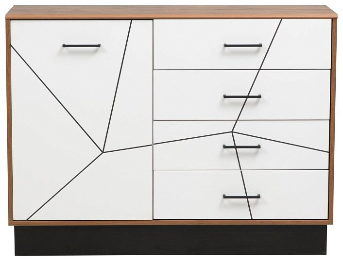 Комод Седьмое небо Гамма, 120x36x91 см, белый, коричневый купить,NaN