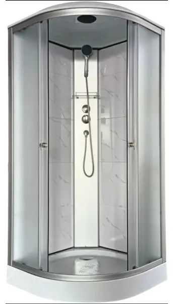 Душевая кабина KABINKA.KZ 4021E fabric white marble, 220х80 см, низкий поддон купить,NaN
