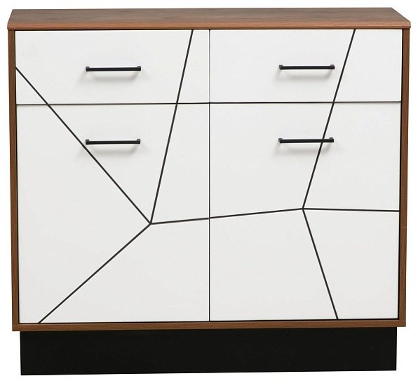Комод Седьмое небо Гамма, 100x36x91 см, белый, коричневый - ForteMarket Комод Седьмое небо Гамма, 100x36x91 см, белый, коричневый купить,0